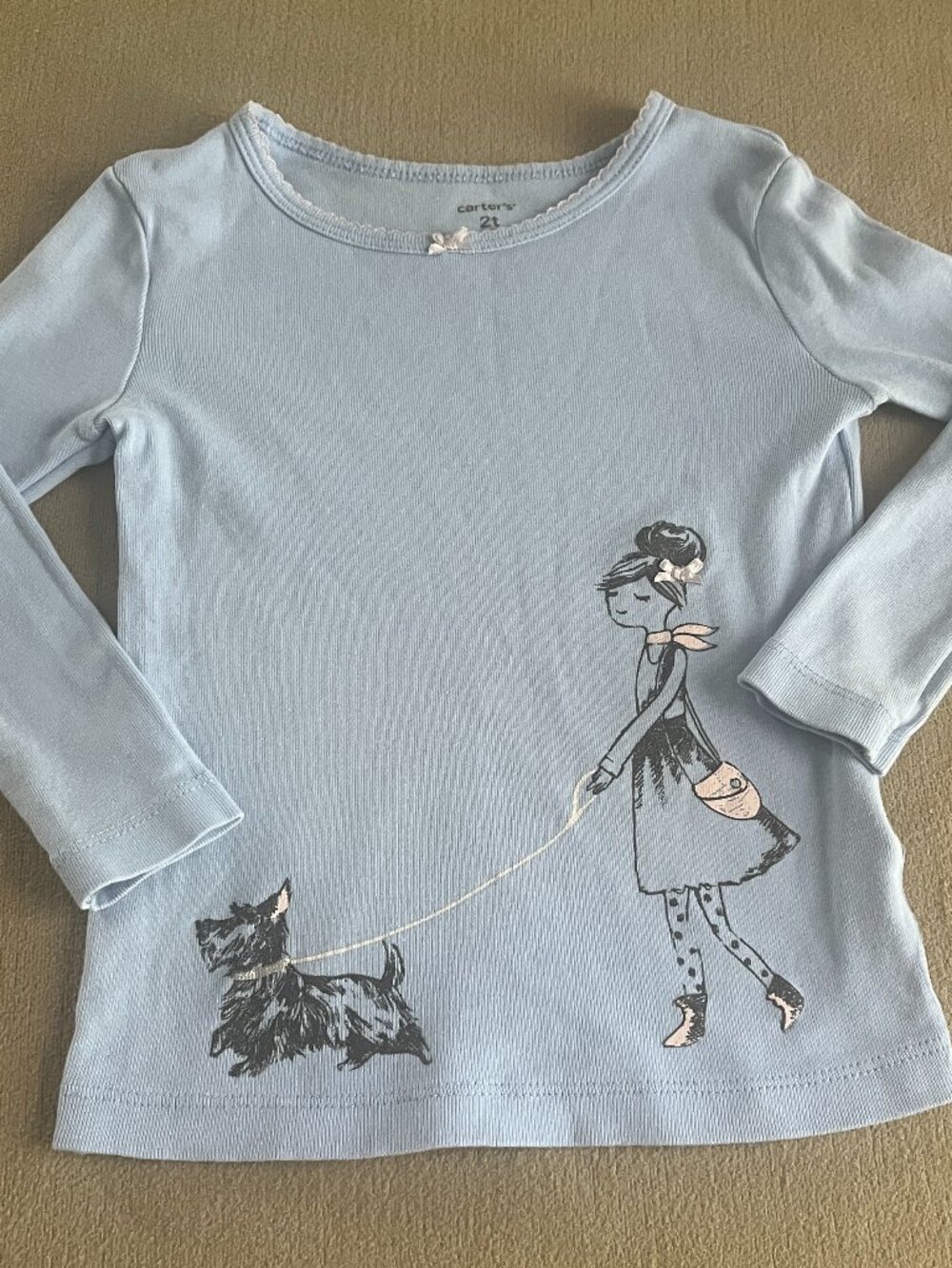 Carter's Toddler Girls Blue T-shirt Long Sleeves Size 2T